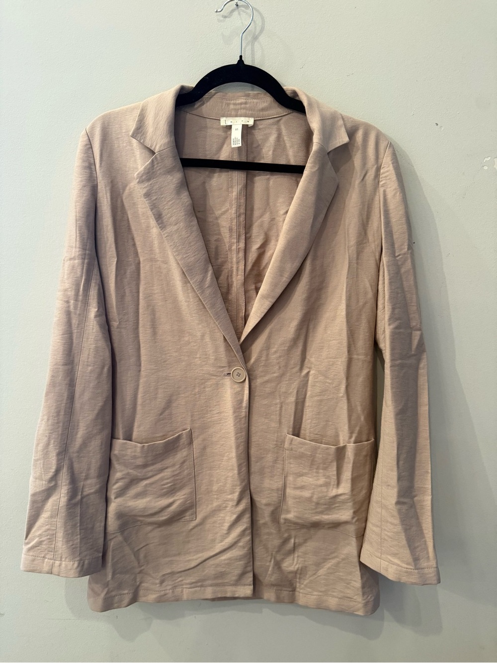 Leith Beige Single-Button Notch Lapel Blazer